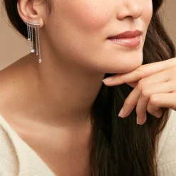 Histoire d'Or Boucles D'oreilles Pendantes Cainan Argent Blanc Oxyde De Zirconium Online