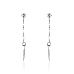 Histoire d'Or Boucles D'oreilles Pendantes Argent Blanc Maic Best