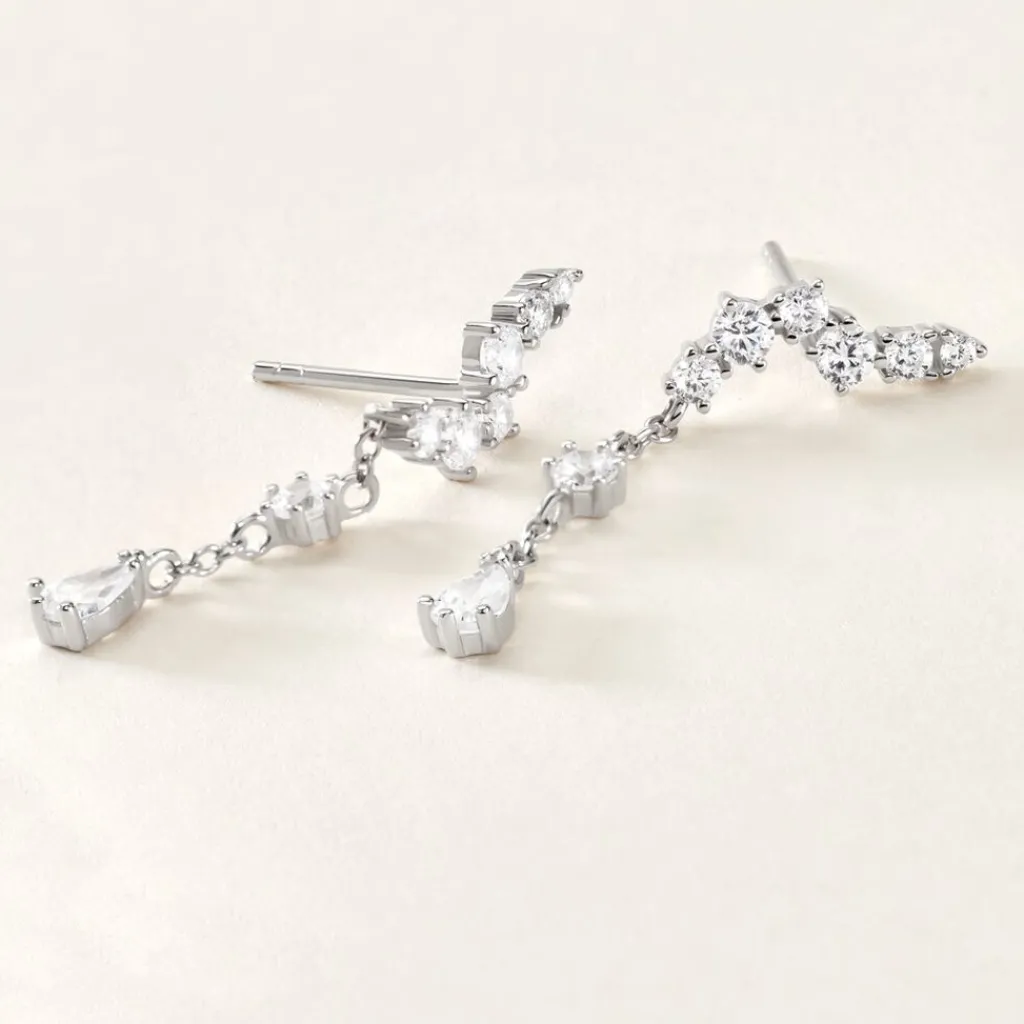 Histoire d'Or Boucles D'oreilles Pendantes Lir Argent Blanc Oxyde De Zirconium Online