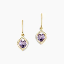 Histoire d'Or Boucles D'oreilles Pendantes Rosaline Or Jaune Amethyste Et Oxyde or jaune amethyste violette New