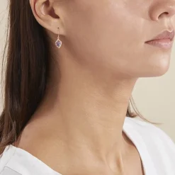 Histoire d'Or Boucles D'oreilles Pendantes Rosaline Or Jaune Amethyste Et Oxyde or jaune amethyste violette New