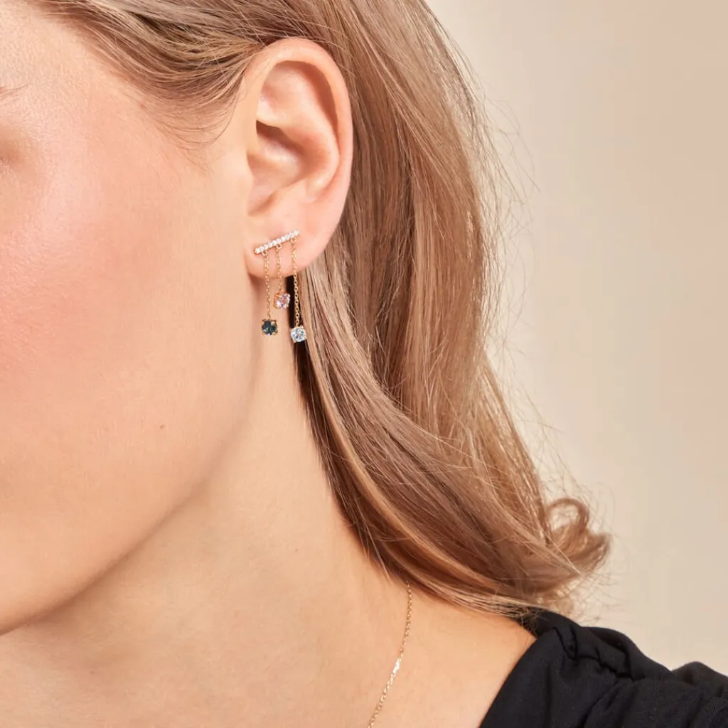 Histoire d'Or Boucles D'oreilles Pendantes Universe Or Jaune Topaze Améthyste or jaune topaze bleu london