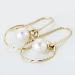 Histoire d'Or Boucles D'oreilles Pendantes Salvine Or Jaune Perle De Culture Outlet