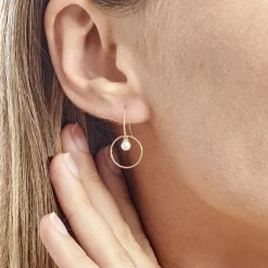 Histoire d'Or Boucles D'oreilles Pendantes Salvine Or Jaune Perle De Culture Outlet