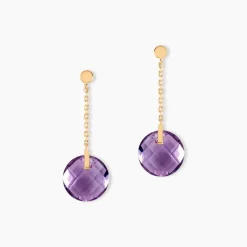 Histoire d'Or Boucles D'oreilles Pendantes Ludmille Or Jaune Amethyste or jaune amethyste violette New