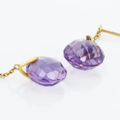 Histoire d'Or Boucles D'oreilles Pendantes Ludmille Or Jaune Amethyste or jaune amethyste violette New