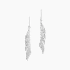 Histoire d'Or Boucles D'oreilles Pendantes Alli Argent Blanc