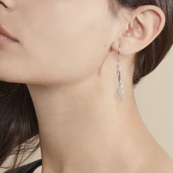 Histoire d'Or Boucles D'oreilles Pendantes Alli Argent Blanc