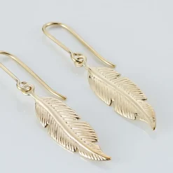 Histoire d'Or Boucles D'oreilles Pendantes Indian Nature Feuilles Or Jaune Online