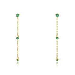 Histoire d'Or Boucles D'oreilles Pendantes Emeald Is The New Black Or Jaune Emeraude