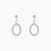 Histoire d'Or Boucles D'oreilles Pendantes Kimber Argent Blanc Oxyde De Zirconium New