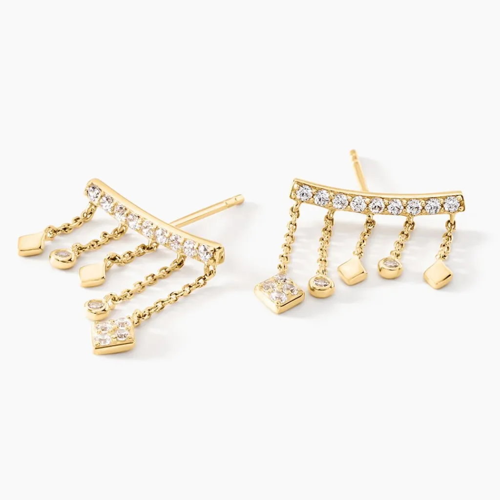 Histoire d'Or Boucles D'oreilles Pendantes Eclat D'etoile Or Jaune Oxyde Discount