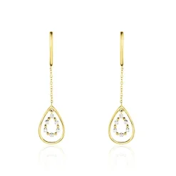 Histoire d'Or Boucles D'oreilles Pendantes Marganela Or Jaune Diamant Hot