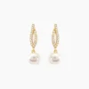 Histoire d'Or Boucles D'oreilles Pendantes Tesnimae Or Jaune Oxyde Perle De Culture Discount