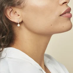 Histoire d'Or Boucles D'oreilles Pendantes Tesnimae Or Jaune Oxyde Perle De Culture Discount