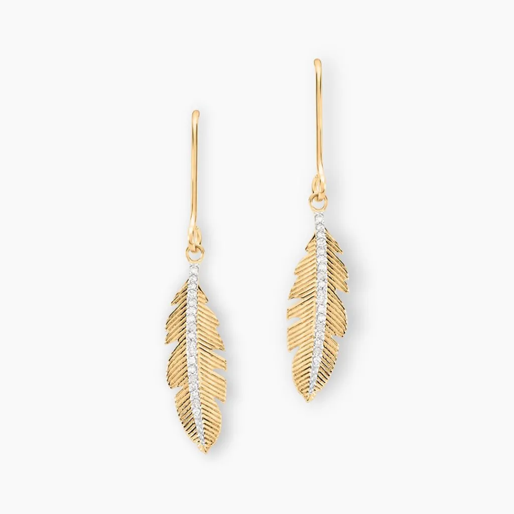 Histoire d'Or Boucles D'oreilles Pendantes Paola Or Jaune Diamant Sale