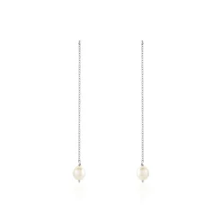 Histoire d'Or Boucles D'oreilles Pendantes Garance Argent Blanc Perle De Culture