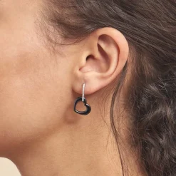 Histoire d'Or Boucles D'oreilles Pendantes Elodie Argent Blanc Oxyde Et Céramique Sale