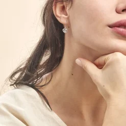 Histoire d'Or Boucles D'oreilles Pendantes Nalan Argent Blanc Oxyde De Zirconium