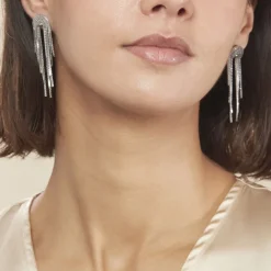 Histoire d'Or Boucles D'oreilles Pendantes Jakarta Argent Blanc