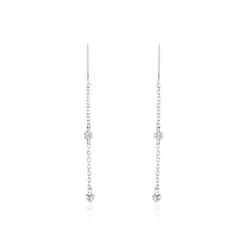 Histoire d'Or Boucles D'oreilles Pendantes Garsha Argent Blanc Oxyde De Zirconium