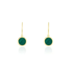 Histoire d'Or Boucles D'oreilles Pendantes Florica Or Jaune Malachite Outlet