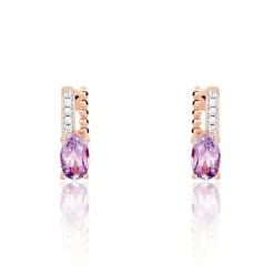 Histoire d'Or Boucles D'oreilles Pendantes Frannie Or Rose Amethyste Et Oxyde Online