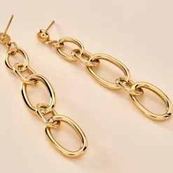 Histoire d'Or Boucles D'oreilles Pendantes Lina Acier Doré