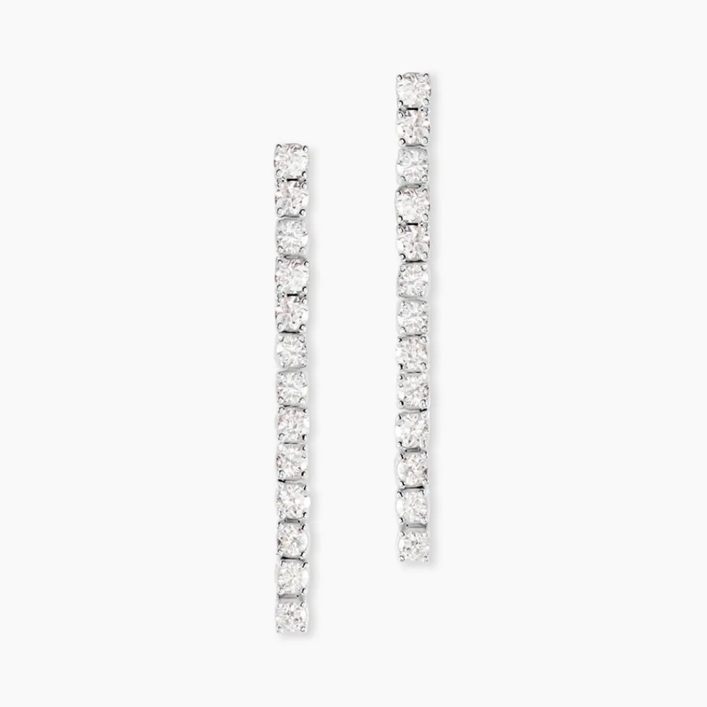 Histoire d'Or Boucles D'oreilles Pendantes Moscovado Or Blanc Diamant Synthétique Online