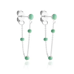 Histoire d'Or Boucles D'oreilles Pendantes Polka Argent Blanc Outlet