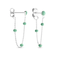 Histoire d'Or Boucles D'oreilles Pendantes Polka Argent Blanc Outlet