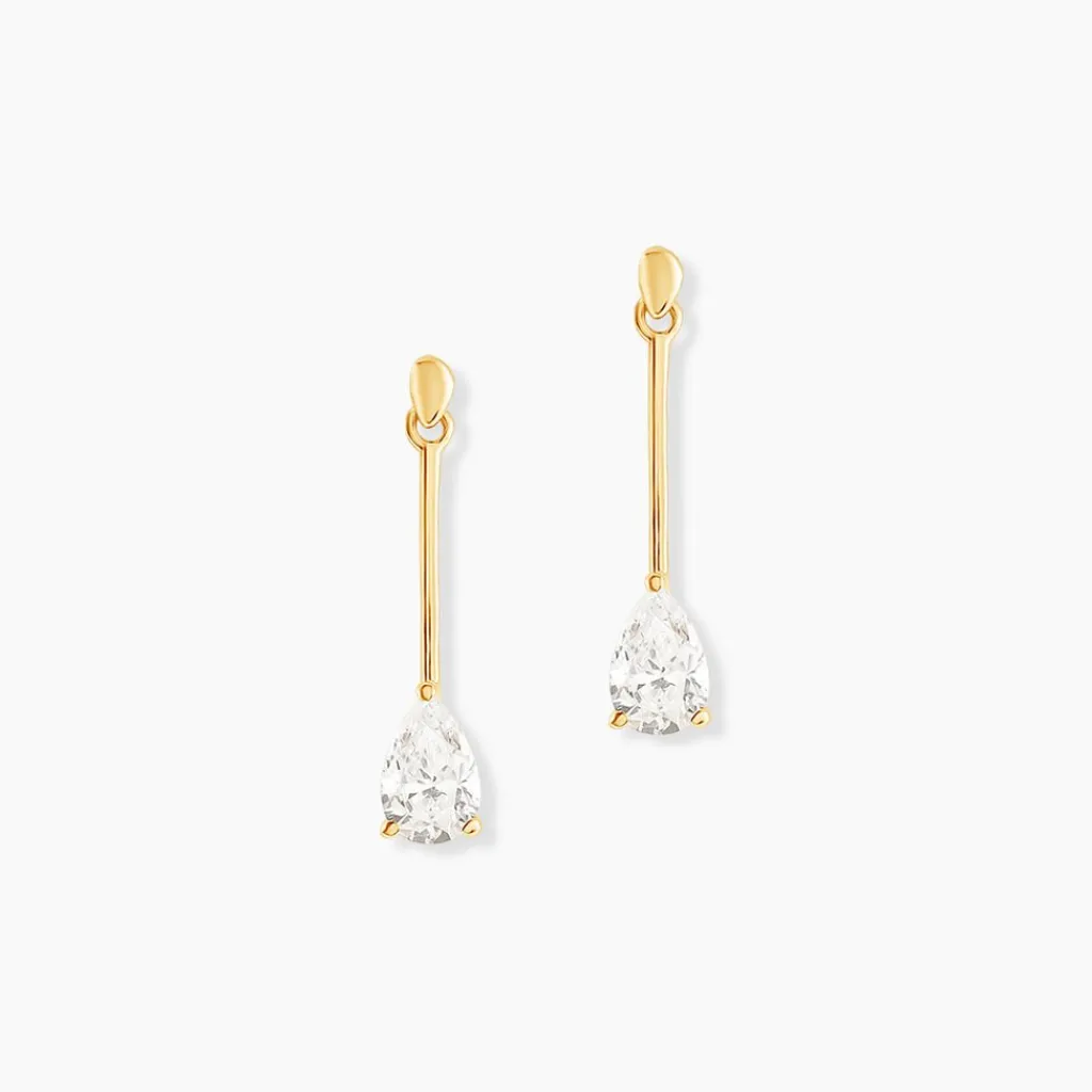 Histoire d'Or Boucles D'oreilles Pendantes Goutte De Zirconium or jaune oxyde Outlet