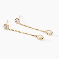 Histoire d'Or Boucles D'oreilles Pendantes Kadidja Or Jaune Oxyde De Zirconium Hot