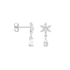 Histoire d'Or Boucles D'oreilles Pendantes Linas Argent Blanc Oxyde De Zirconium