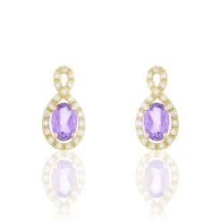 Histoire d'Or Boucles D'oreilles Pendantes Passion Or Jaune Amethyste Et Oxyde Outlet