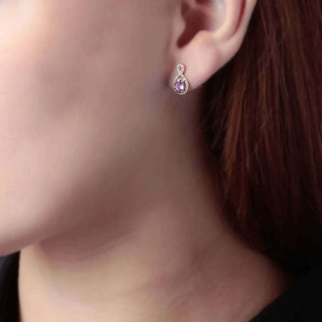 Histoire d'Or Boucles D'oreilles Pendantes Passion Or Jaune Amethyste Et Oxyde Outlet