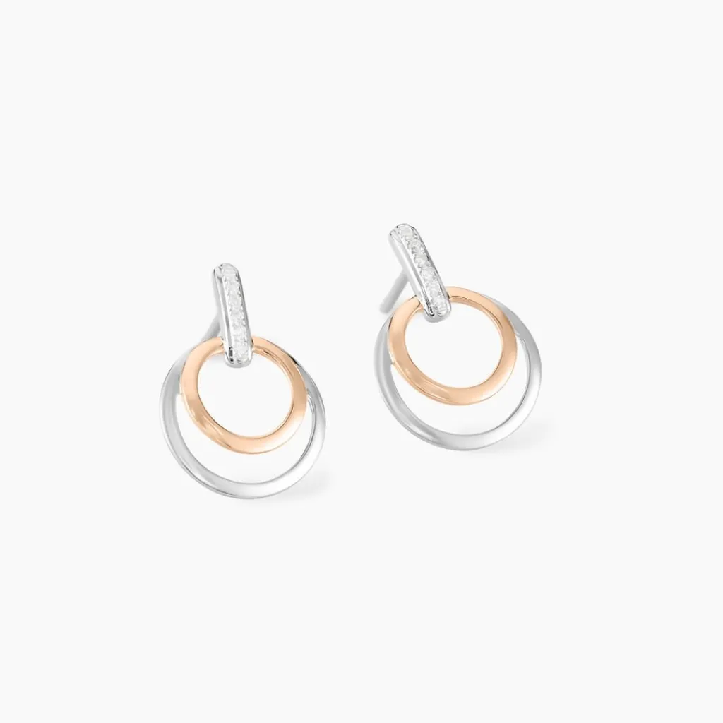 Histoire d'Or Boucles D'oreilles Pendantes Eloisia Or Bicolore Diamant Outlet