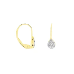 Histoire d'Or Boucles D'oreilles Pendantes Ursanne Or Jaune Diamants Hot