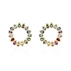 Histoire d'Or Boucles D'oreilles Pendantes Plaqué Or Jaune Ethem Pierres Discount