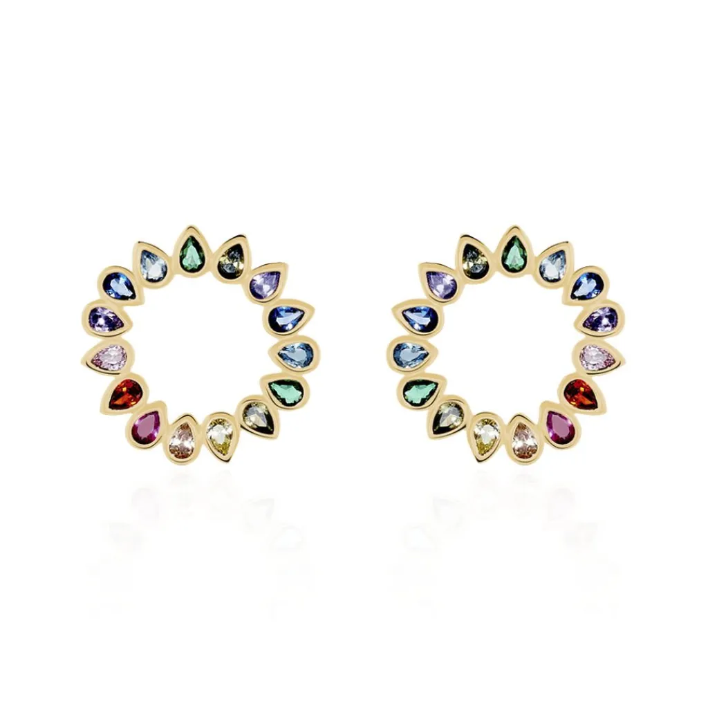 Histoire d'Or Boucles D'oreilles Pendantes Plaqué Or Jaune Ethem Pierres Discount