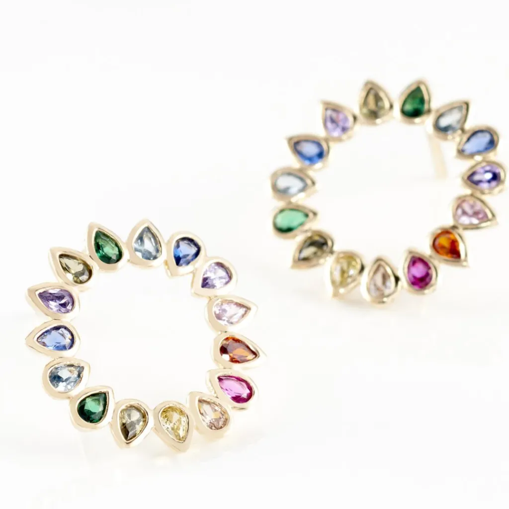 Histoire d'Or Boucles D'oreilles Pendantes Plaqué Or Jaune Ethem Pierres Discount