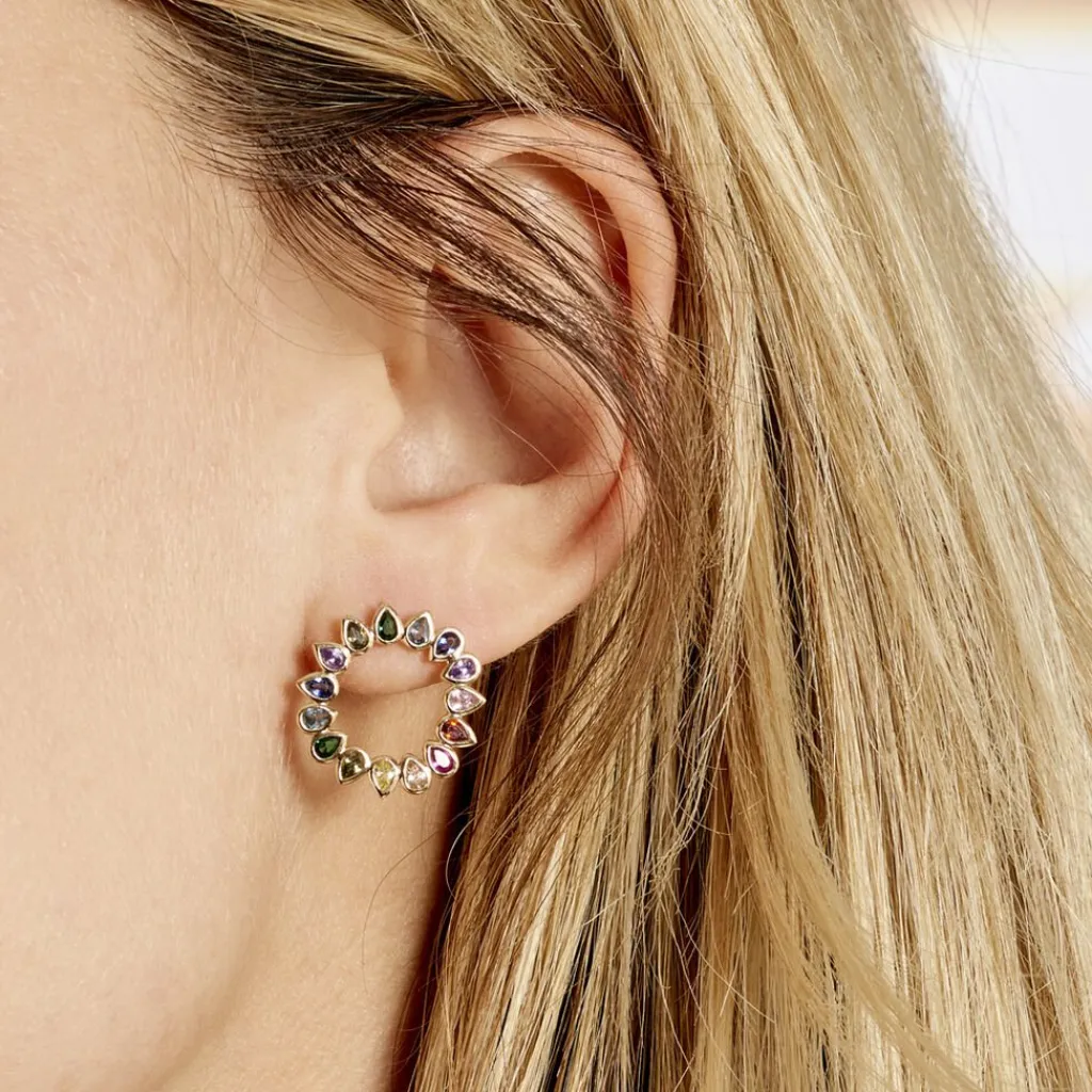 Histoire d'Or Boucles D'oreilles Pendantes Plaqué Or Jaune Ethem Pierres Discount