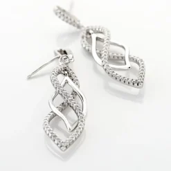 Histoire d'Or Boucles D'oreilles Pendantes Malika Argent Blanc Oxyde De Zirconium Sale