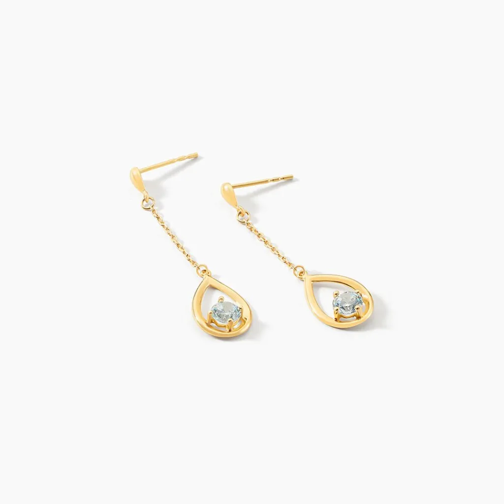 Histoire d'Or Boucles D'oreilles Pendantes Or Jaune Ossian Topaze Outlet