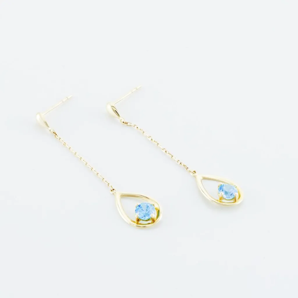 Histoire d'Or Boucles D'oreilles Pendantes Or Jaune Ossian Topaze Outlet