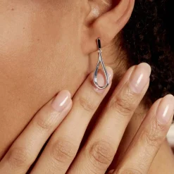 Histoire d'Or Boucles D'oreilles Pendantes Sila Argent Blanc New