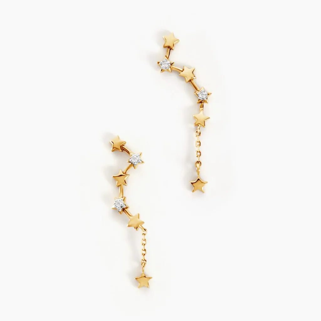 Histoire d'Or Boucles D'oreilles Pendantes Orion Or Jaune Oxyde De Zirconium Best