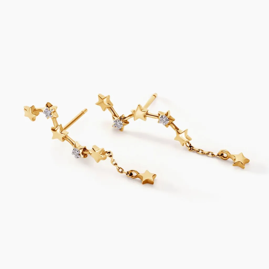 Histoire d'Or Boucles D'oreilles Pendantes Orion Or Jaune Oxyde De Zirconium Best