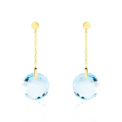 Histoire d'Or Boucles D'oreilles Pendantes Ludmille Or Jaune Topaze or jaune topaze bleue Discount