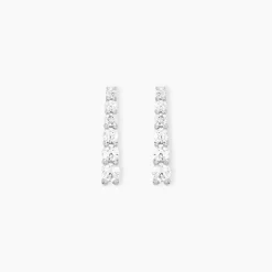 Histoire d'Or Boucles D'oreilles Pendantes Georas Or Blanc Oxyde Discount
